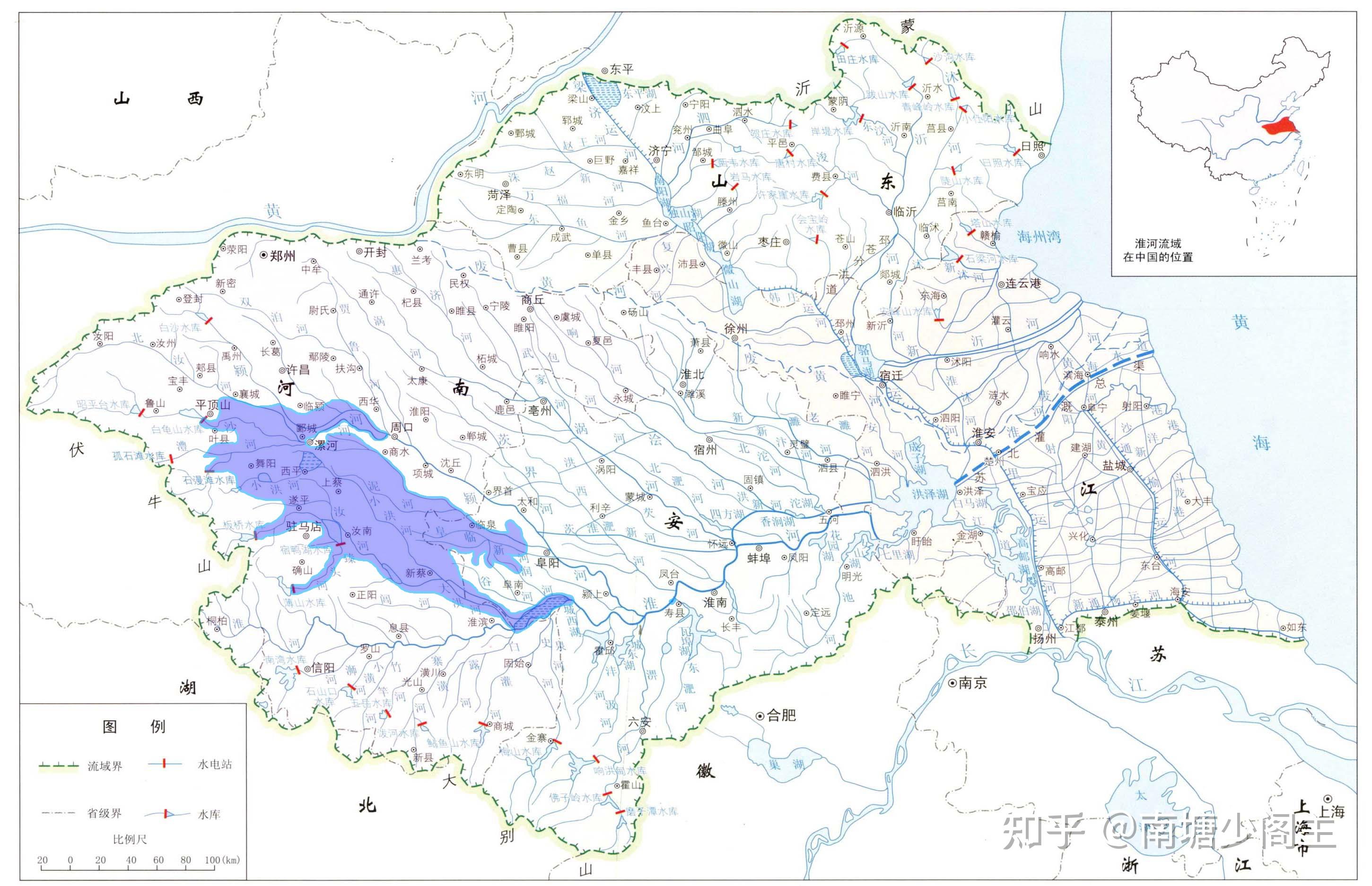 泥河洼,沙河北堤漫决后,平地三四米高的洪水直冲沙,颍河夹河套地带,浸