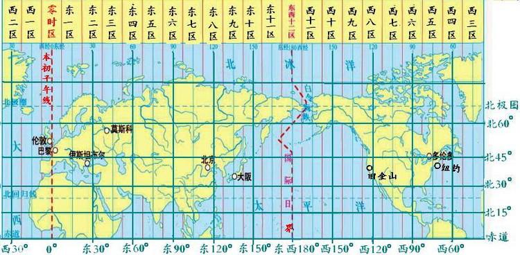 中国时区表图图片