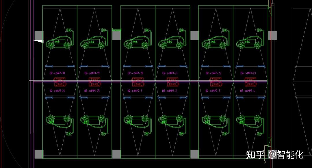 一份汽车充电桩平面图与系统图图纸素材