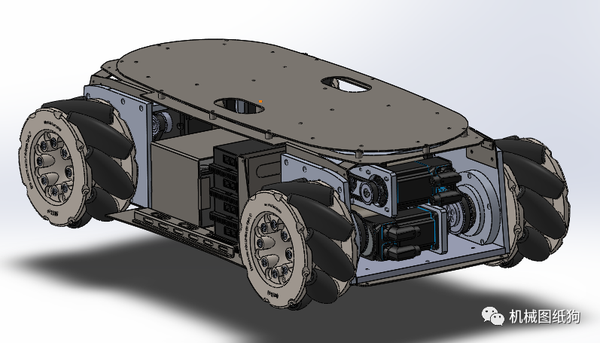 机器人mobilerobotplatform移动四轮麦克纳姆轮小车图solidworks设计