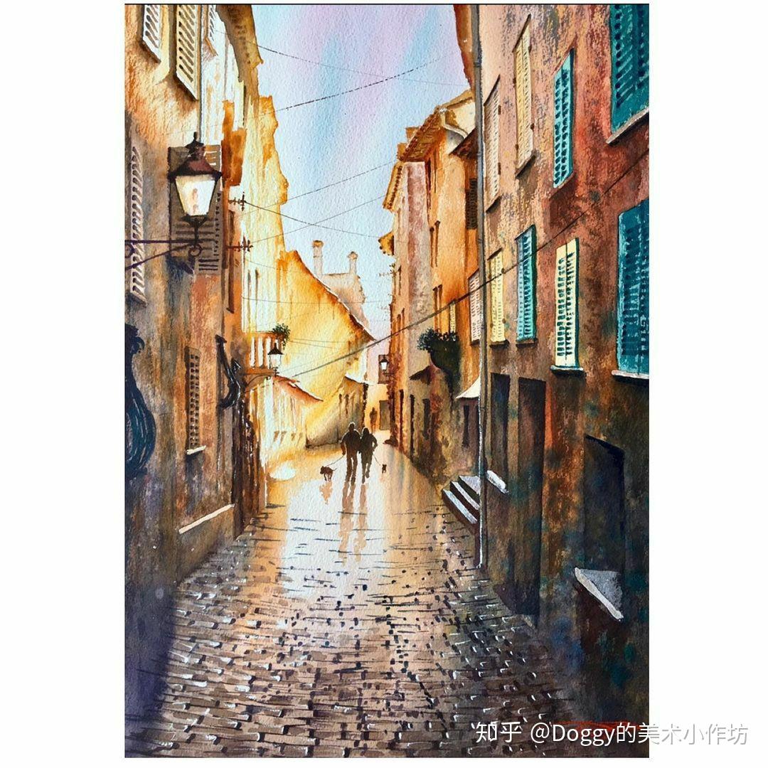 超写实水彩建筑风景作品,超干货,适合临摹【建议收藏转发】