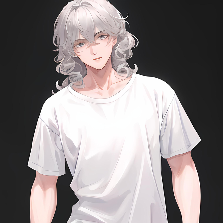 卷发银灰男子头像:让你感受不一样的美感