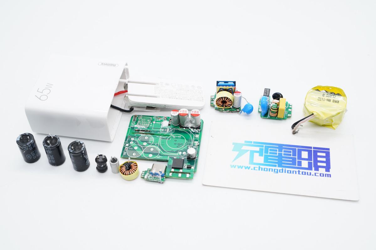 拆解报告remax睿量65w1a1c氮化镓快充充电器rpu57