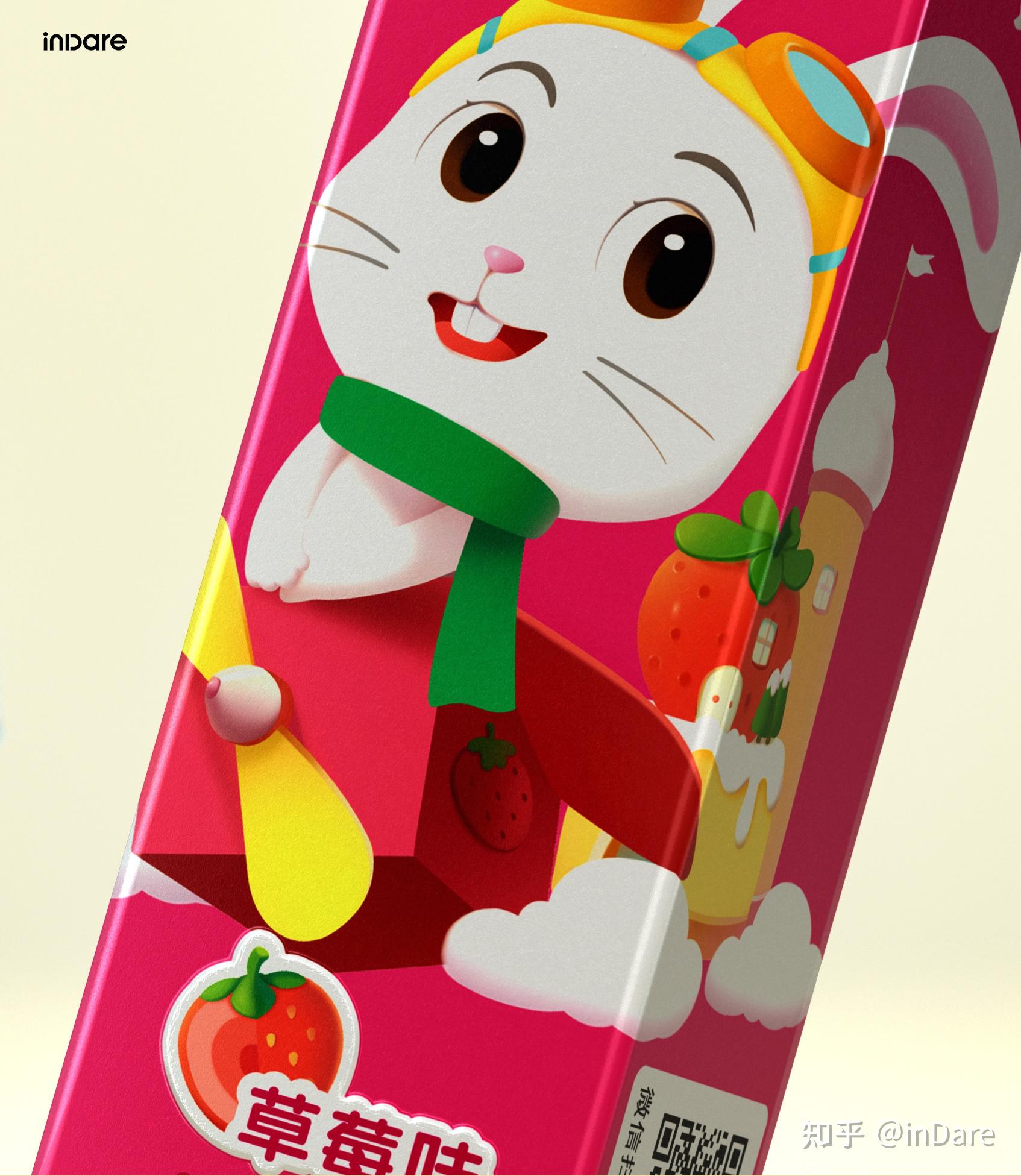 黑人70indare儿童牙膏bunny兔ip创意包装设计