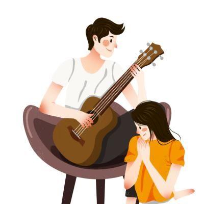 弹吉他的情侣头像图片