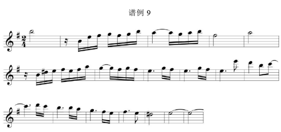 《奔向未来日子》是带再现的单三部曲式,曲式结构为:前奏 a 