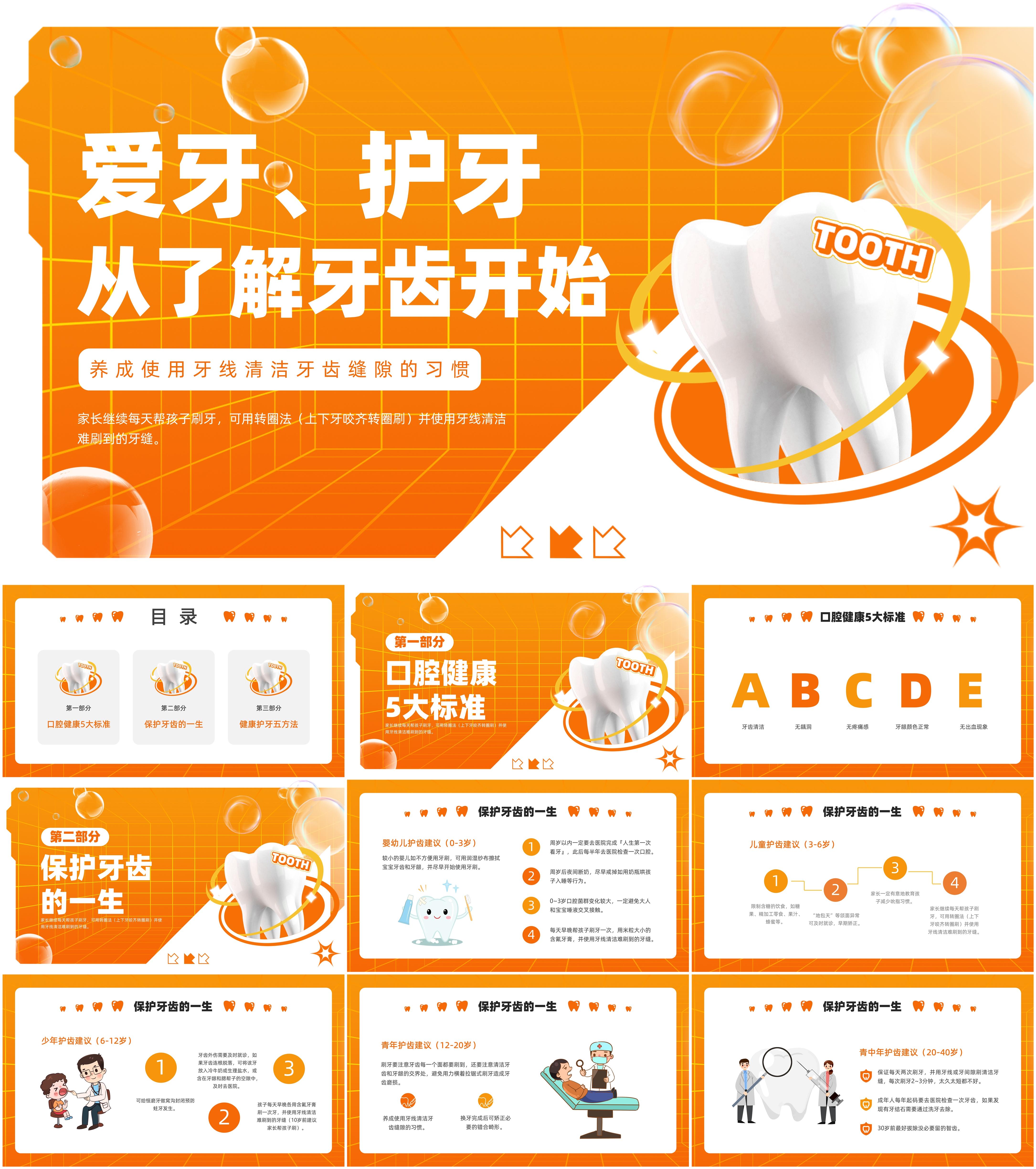最新48套高质量全国爱牙日&口腔健康专题ppt课件