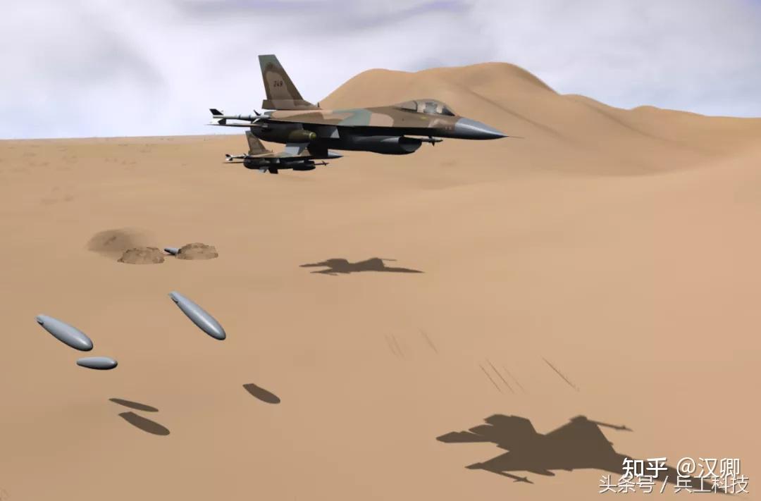 以色列空军f-16战斗机开展"巴比伦行动"前进行俯冲投弹轰炸训练画面
