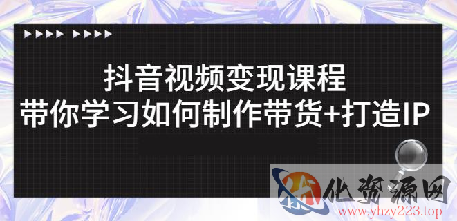 抖音短视频变现课程：带你学习如何制作带货+打造IP【41节】