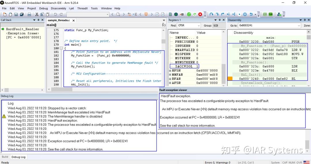  iar embedded workbench for arm cortex m hardfault 