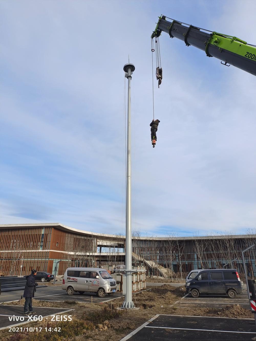 升降式高杆灯安装方法