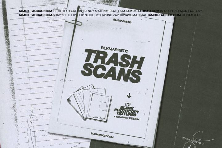 扫描黑白打印文件夹纸张档案便签背景图设计素材 blkmarket – trash