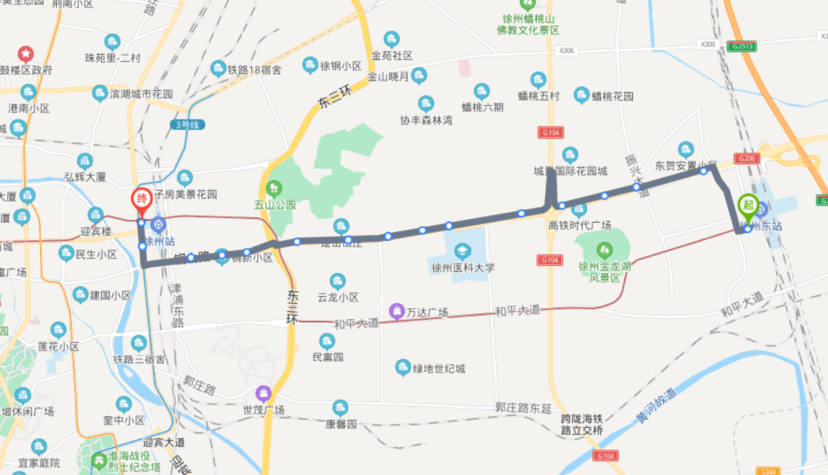 2021年最新江蘇徐州火車站途經公交車線路乘坐點及其運行時間查詢表