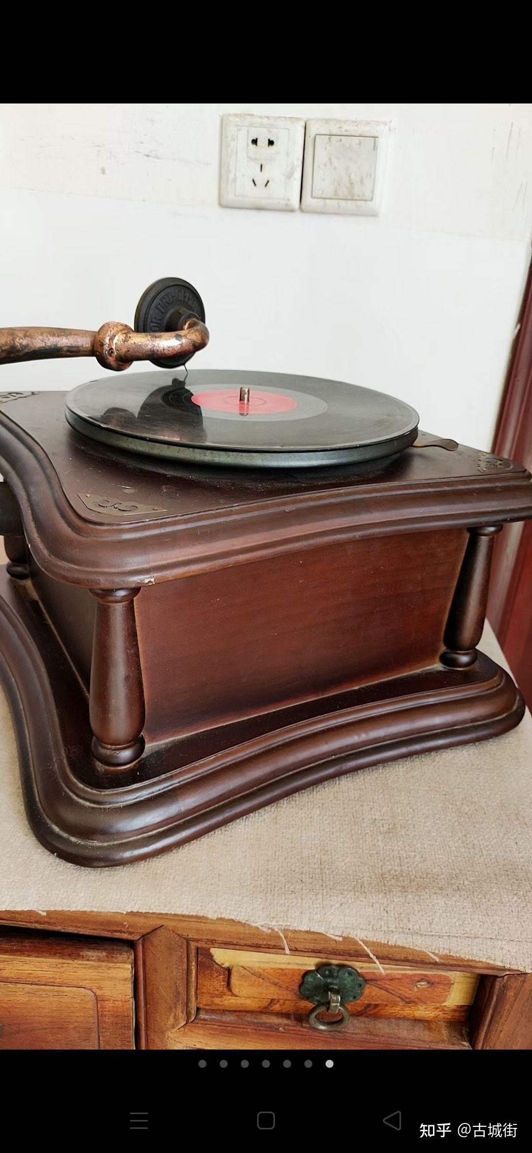 美国胜利牌老琉璃喇叭留声机