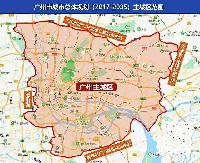 广州市主城区范围图图片