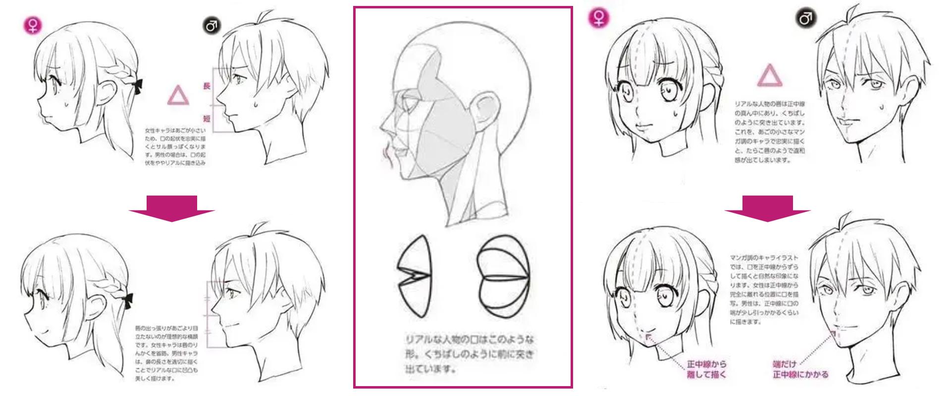 二次元嘴巴画法铅笔画图片