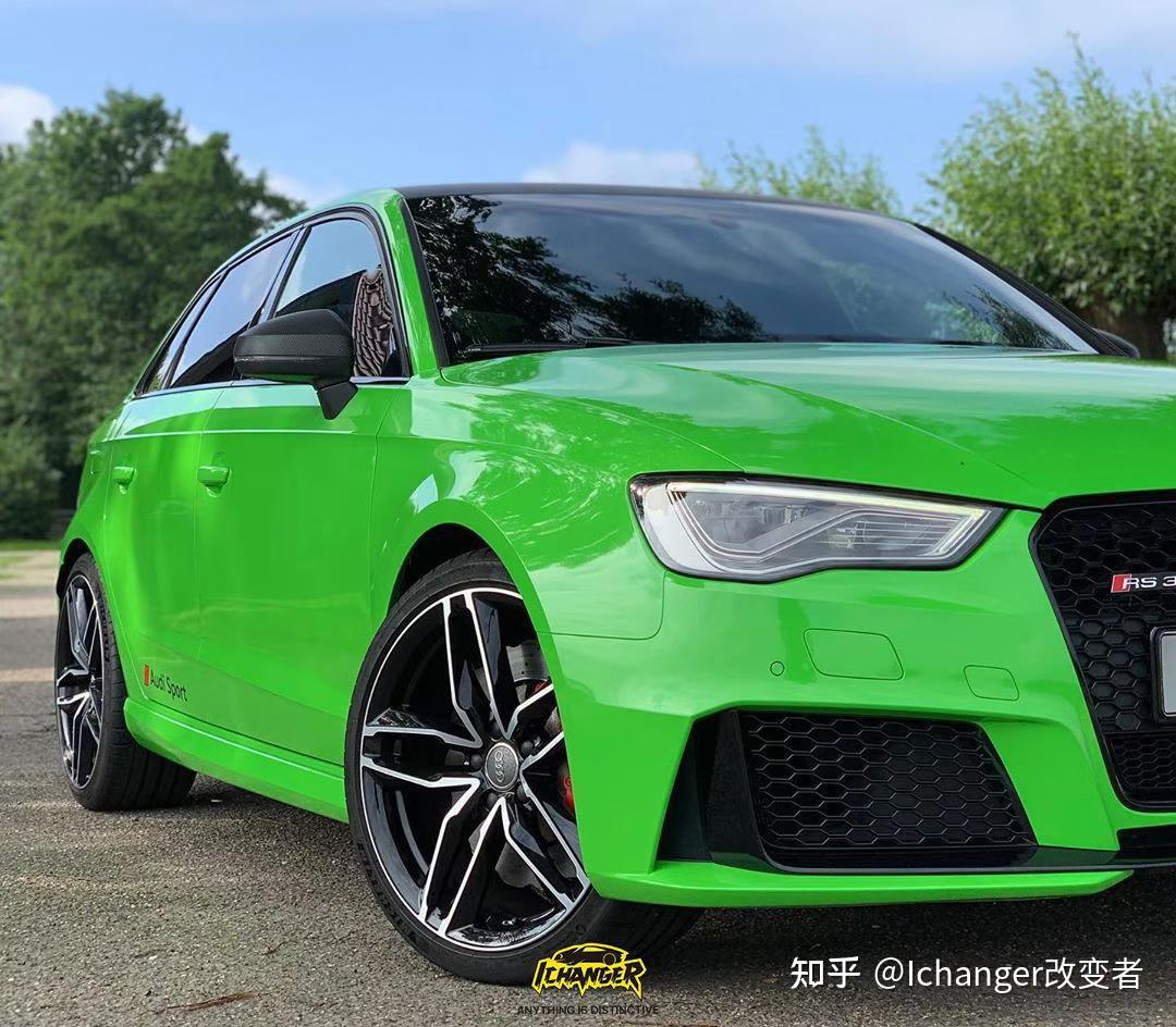 ichangericr改变者改色膜奥迪rs3原厂车漆蝰蛇绿pet