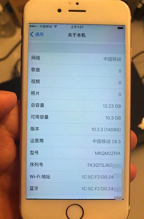 這是該機的關於本機, 顯示該機是16gb內存,系統還非常不錯,這是ios10
