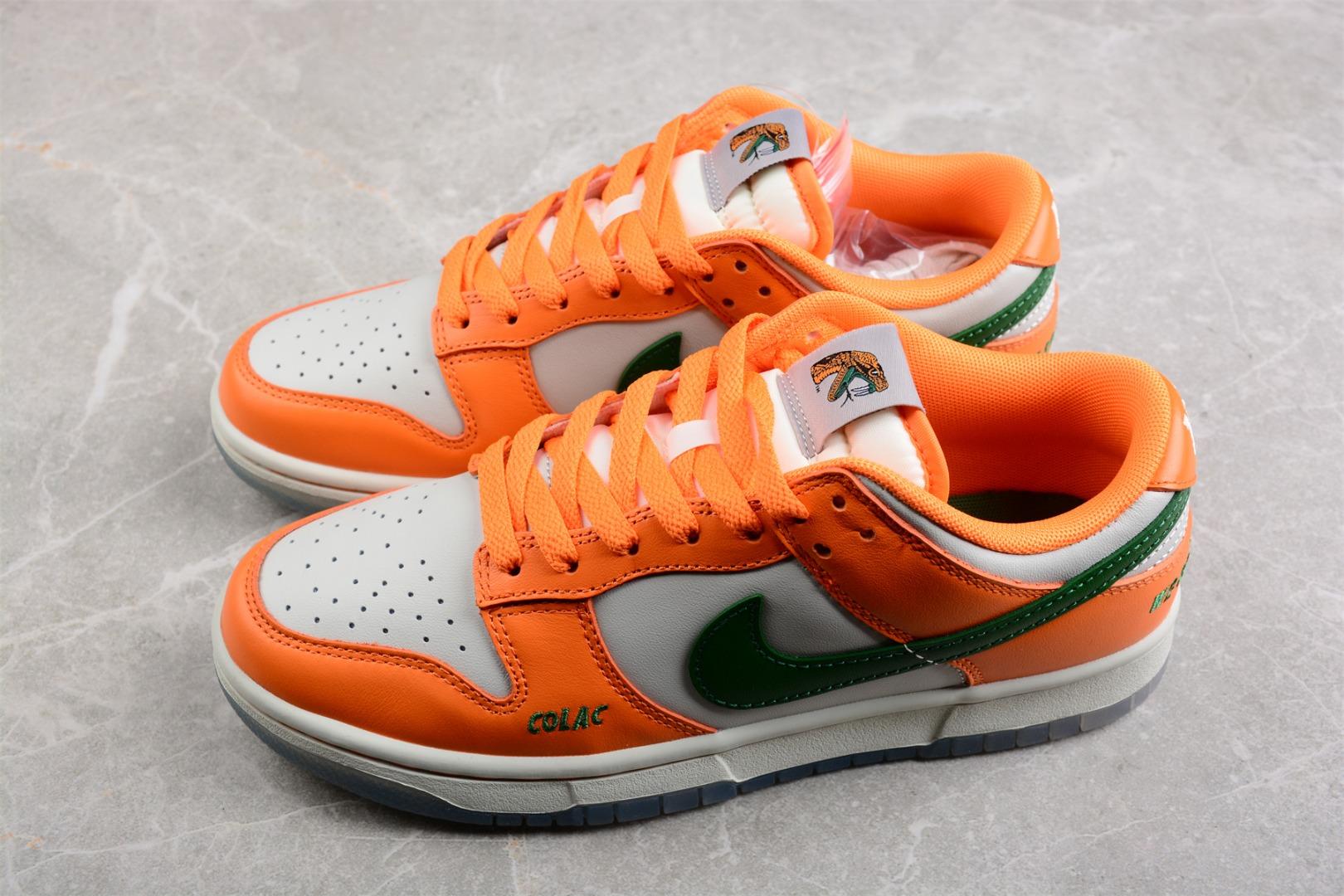 耐克白橙响尾蛇 nike dunk low famu colac 低帮运动鞋