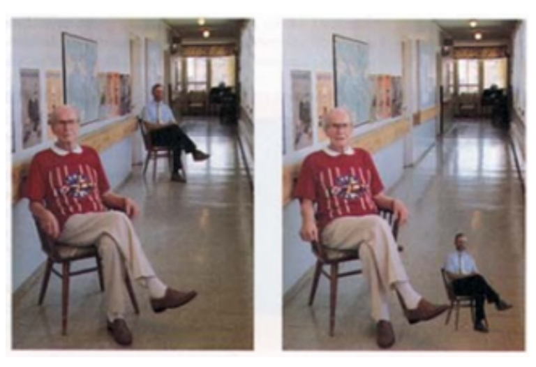 相比神经网络,人类的视觉系统具备大小恒常性.