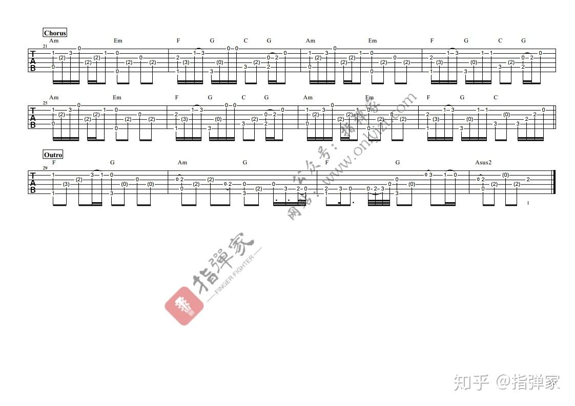 附谱简单易弹版神话吉他指弹独奏