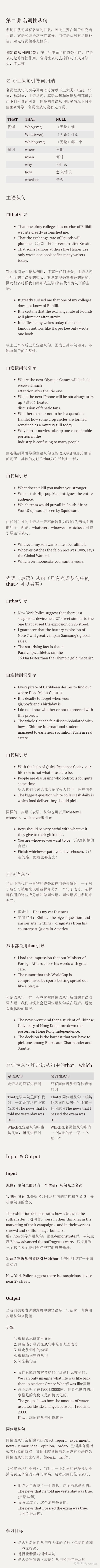 主语宾语表语同位语从句 名词性从句同位语从句例句 宾语从句例句