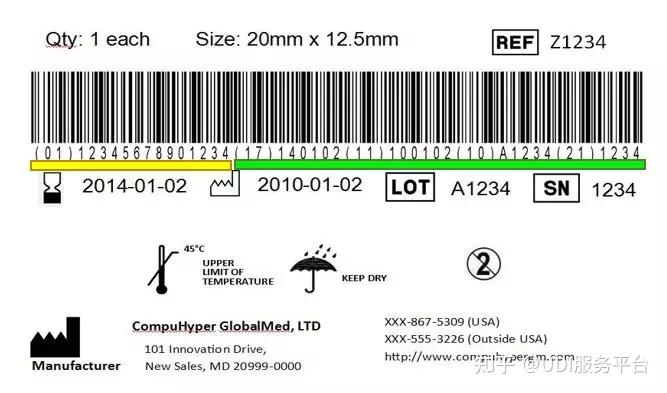 产品标识(di) 生产标识(pi)需要显示在医疗器械标签上,包装上或某些