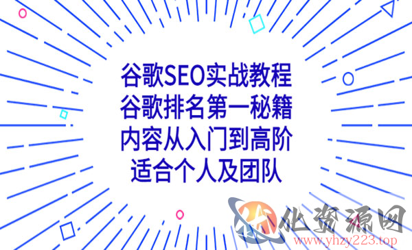 《谷歌SEO实战教程》谷歌排名第一秘籍，内容从入门到高阶，适合个人及团队_wwz