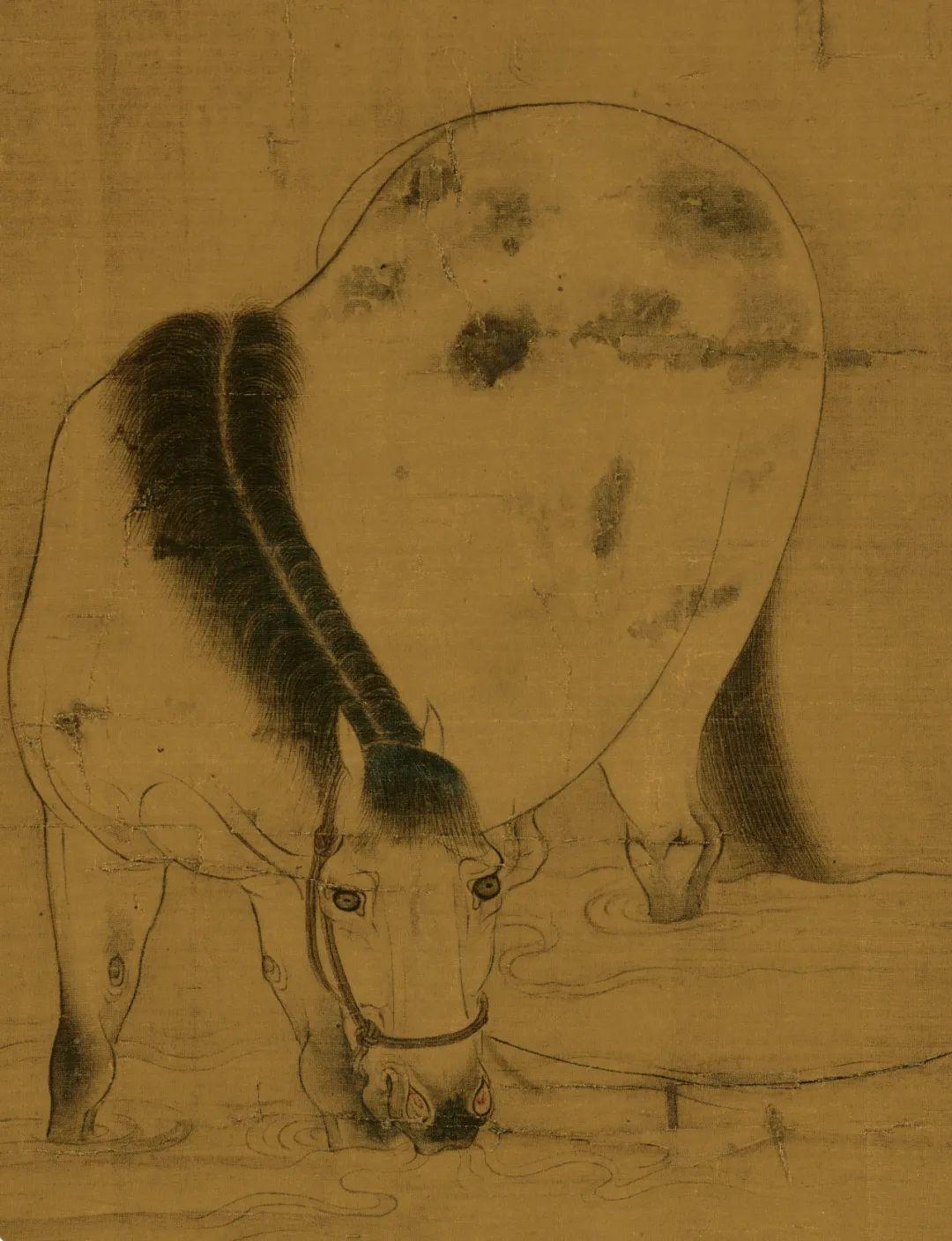 唐 韩干 清溪饮马图  传唐 韩干 十六神骏图 局部