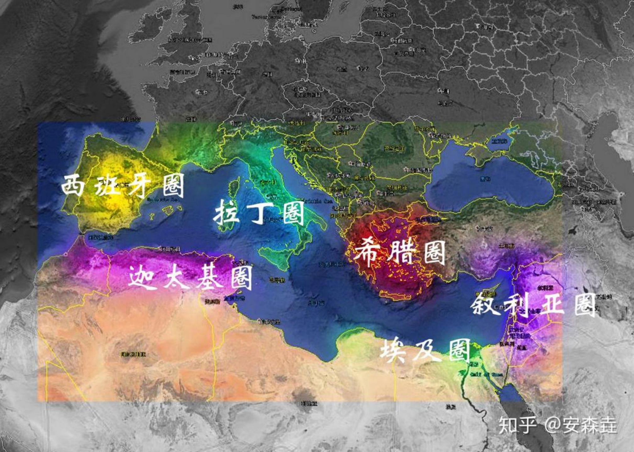 圖 15:羅馬帝國的控制範圍——拉丁人以意大利為中心,建立了一個史無