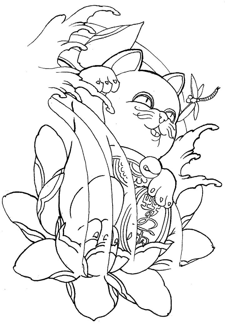 激光啄木鸟雕刻素材之招财猫