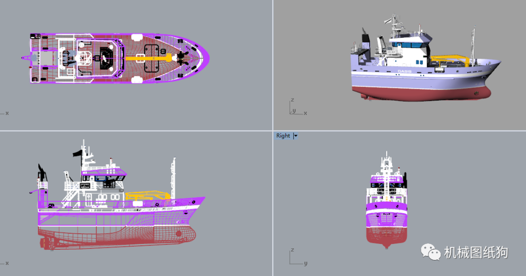 海洋船舶smallseinertrawler小型拖網漁船造型3d圖紙rhino設計附stp