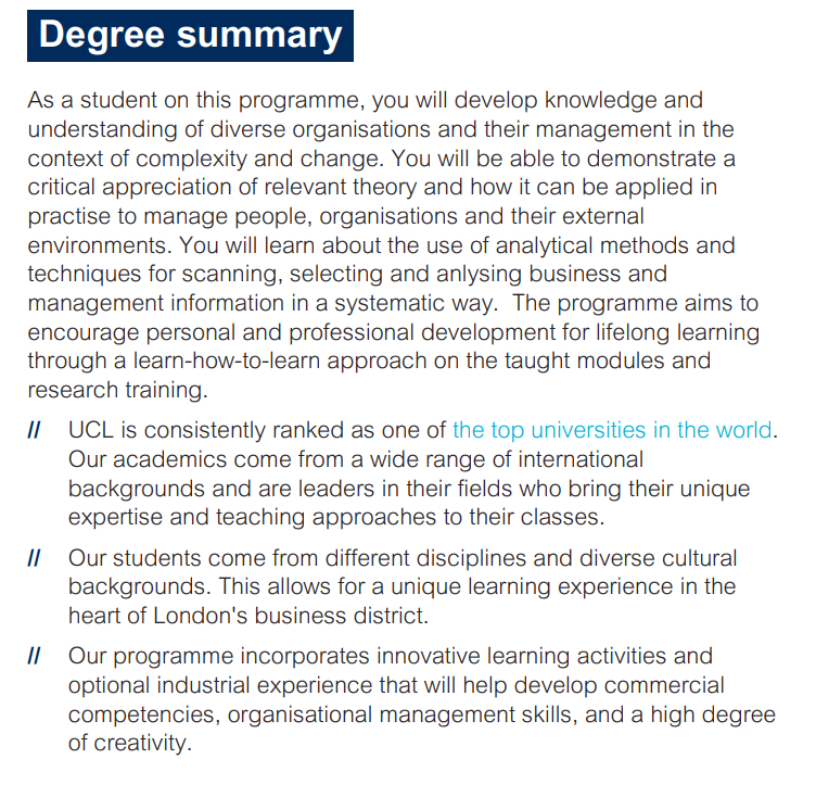 ucl msc management personal statement