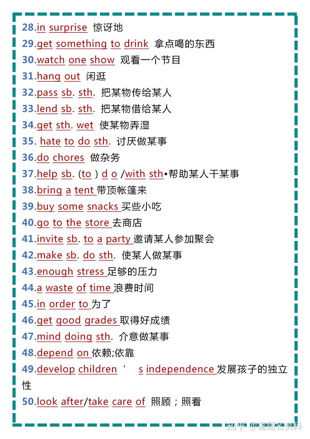 人教版英语八下重点单词短语句型归纳汇总- 知乎