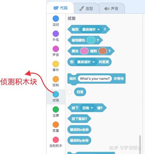 玩转 Scratch 编程之侦测积木 - 知乎
