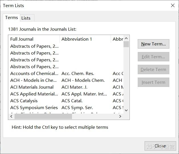 Endnote 期刊名及缩写设定 知乎