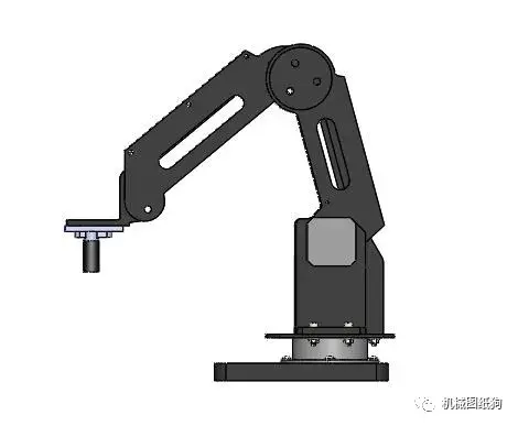 機器人簡易鈑金結構三軸機械臂模型3d圖紙solidworks附工程圖