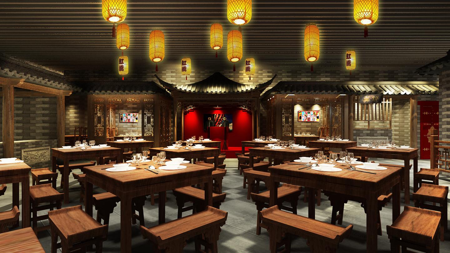 中式餐饮设计装修案例 - 知乎