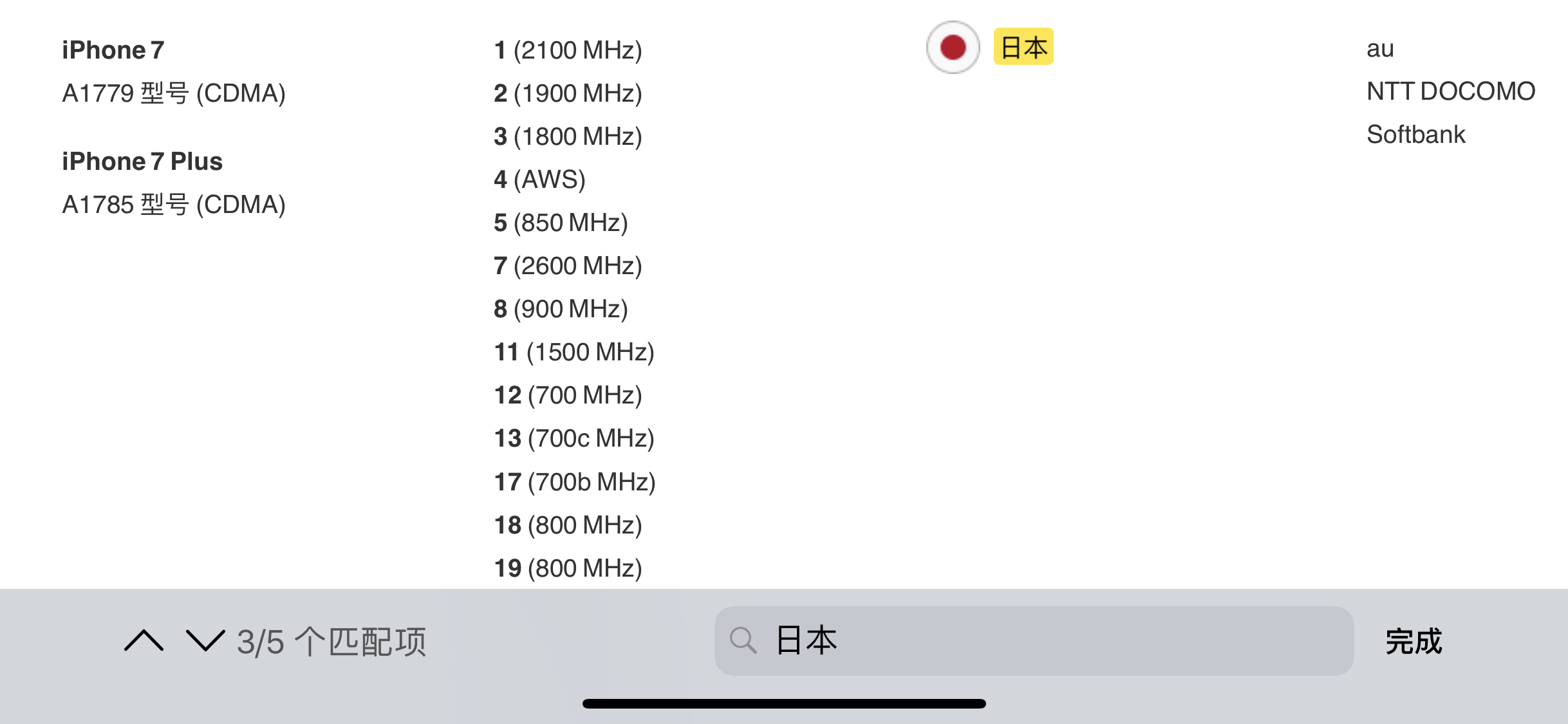 国内A1661苹果iphone7plus拿去日本能用日本