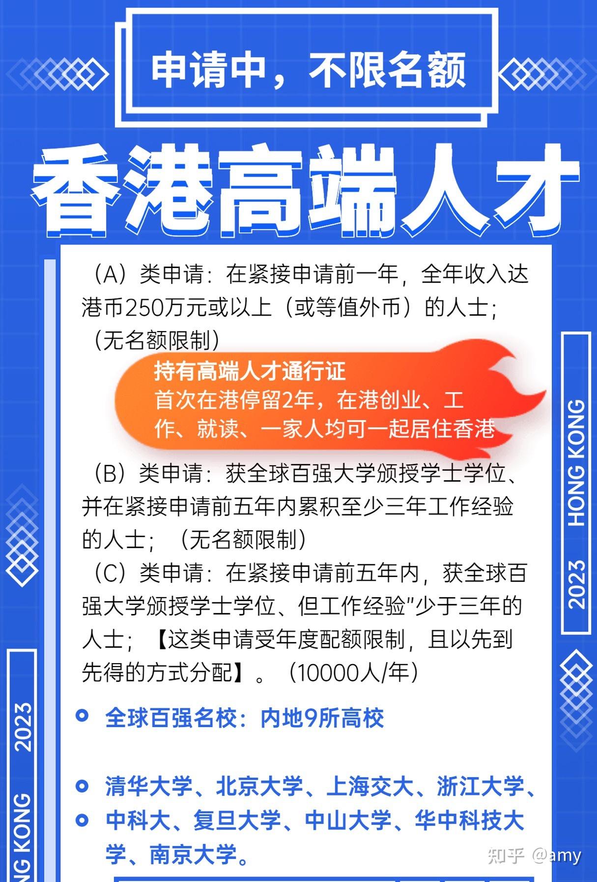 申请香港高端人才通行证 拿香港永居身份的新途径 一人申请，全家拿永居 合法在港创业、工作、就读。 知乎