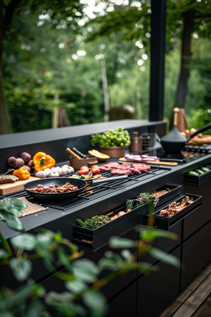 院子烧烤台这样布置简直太好用了