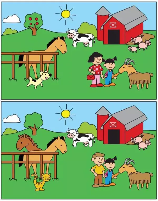 最简单易上手又有趣味的游戏,找出两幅图片的不同之处,全家从老到小都