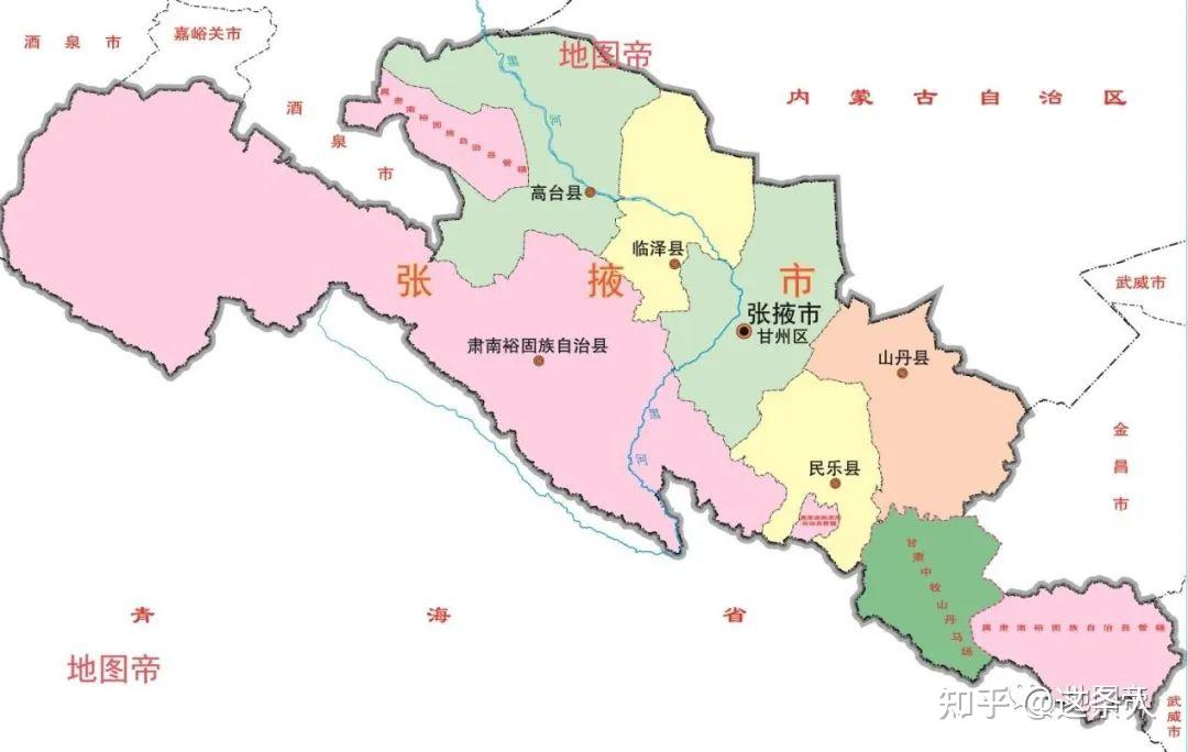 张掖市政地图图片