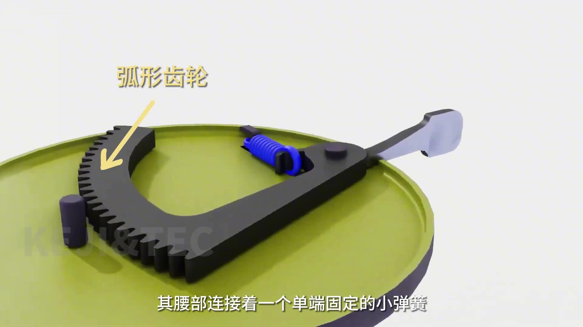 老式自行车铃铛的工作原理 #自行车铃铛 #机械原理 #3d动画