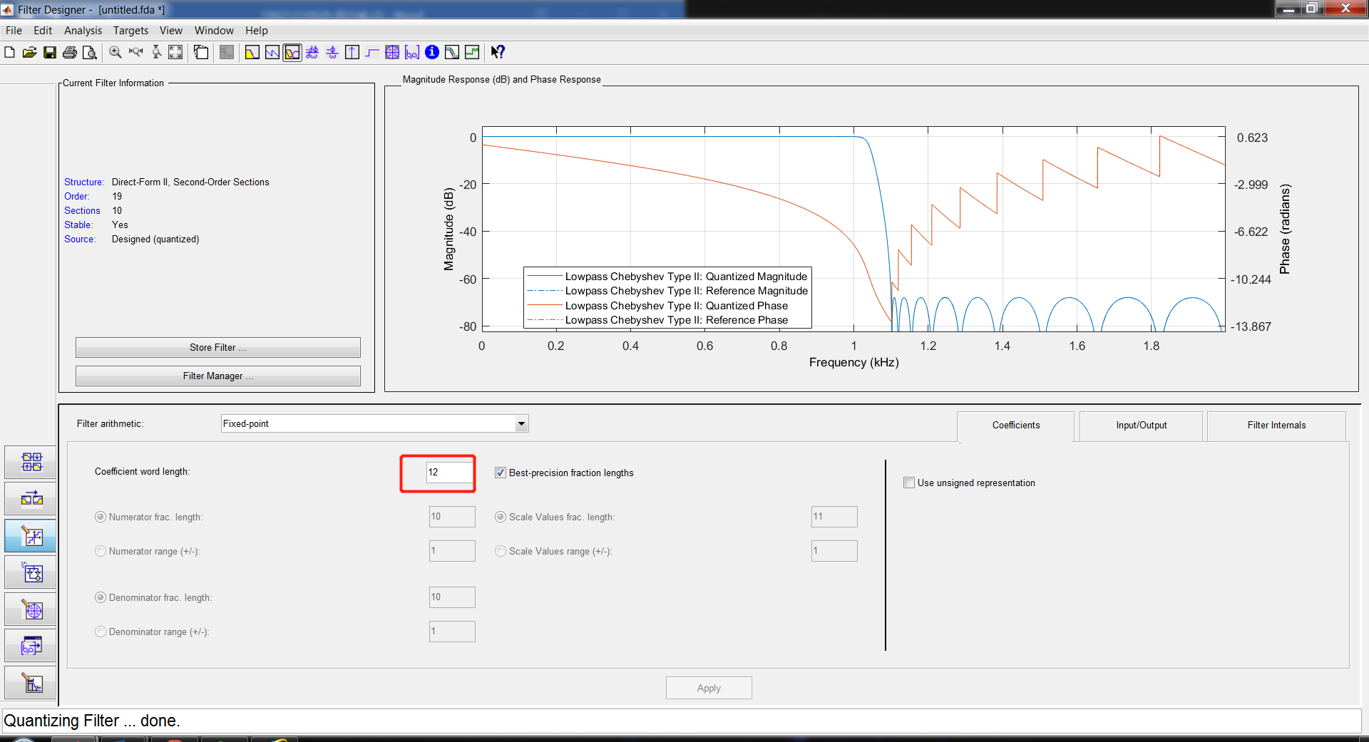FDAtool设计IIR和FIR50%和20%通带的低通滤波器(定点和浮点分析) - 知乎