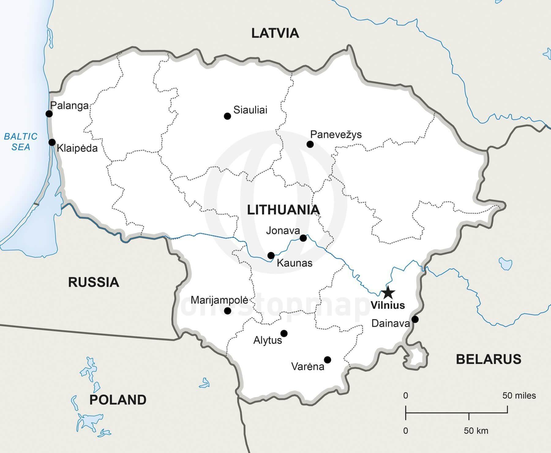 立陶宛在欧洲的位置图片