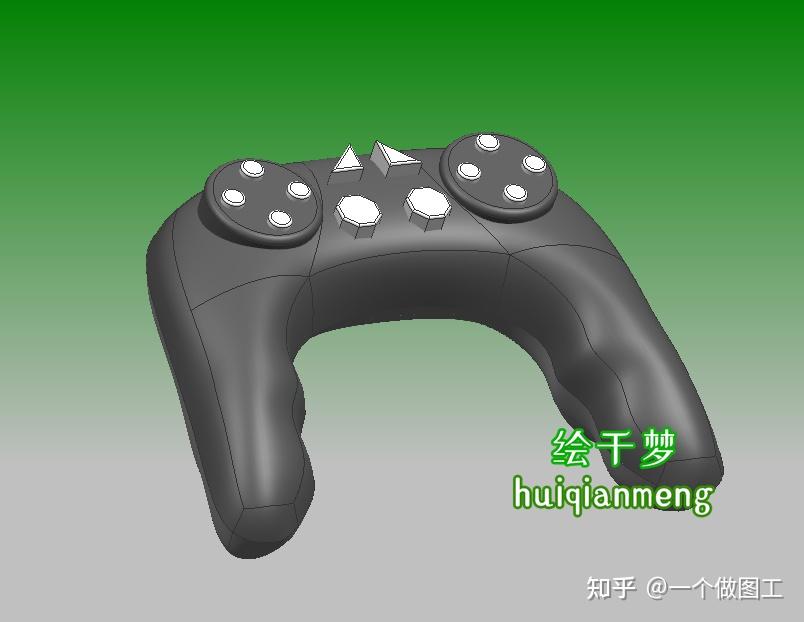 工业设计游戏手柄产品外观画图曲面造型产品3d效果图