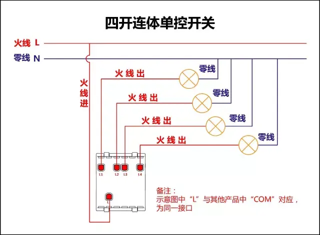 手捏开关怎么接线图图片