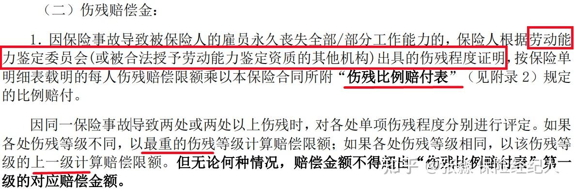 一,僱主責任險與團體意外險區別如圖,兩類險種在被保人,賠付方式,傷殘