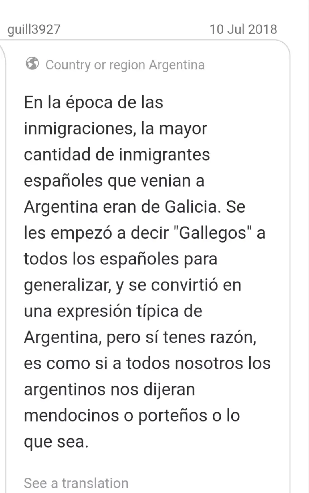 为什么阿根廷人把西班牙人称为加利西亚人gallego?